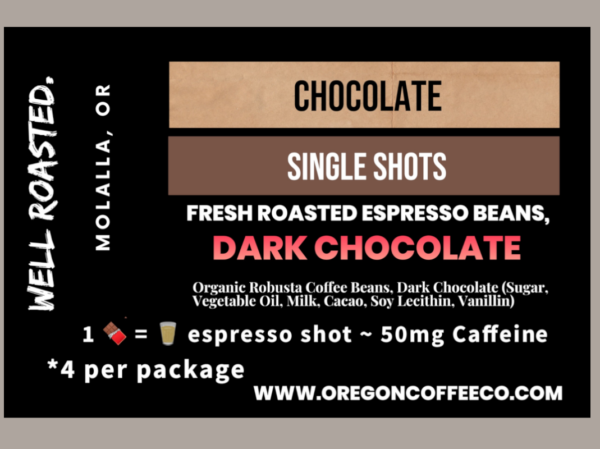 espresso chocolates label